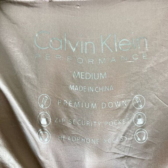 Calvin Klein Performance Woman’s Size Medium Down Puffer Jacket Pink Black - Picture 7 of 11